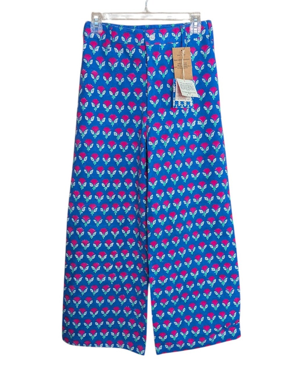 SZ Blockprints Disco Pants in the Waterlily Hot Rose pattern....Size Small - Picture 3 of 8